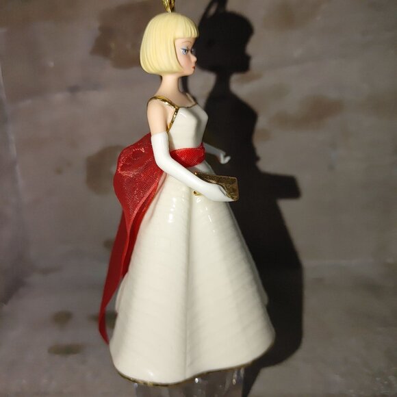 Barbie Ornament Lenox 2005 White Gold Red Sash Handcrafted Porcelain Collectible - Picture 9 of 13